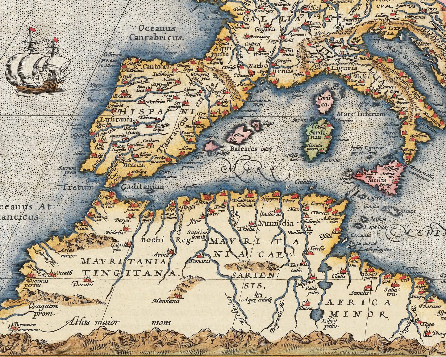 Stunning ROMAN EMPIRE Map by Abraham Ortelius 1603 Romani Imperii Imago