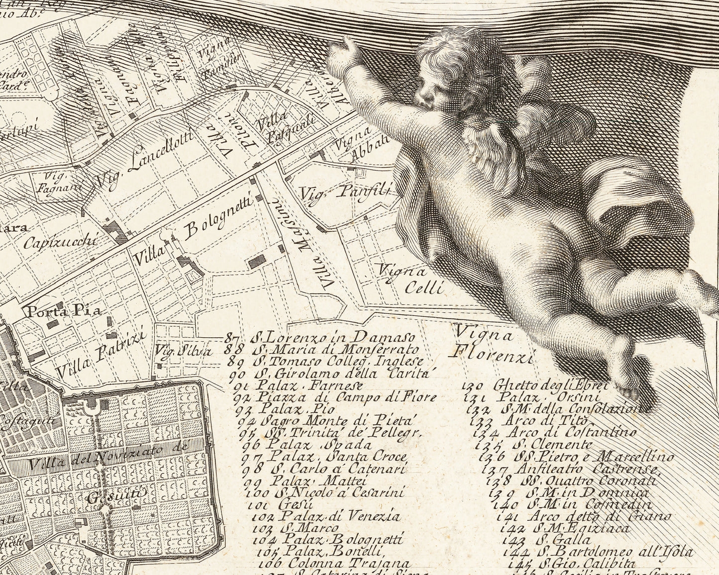 BEAUTIFUL Old Map of ROME 1748 Nolli & Piranesi