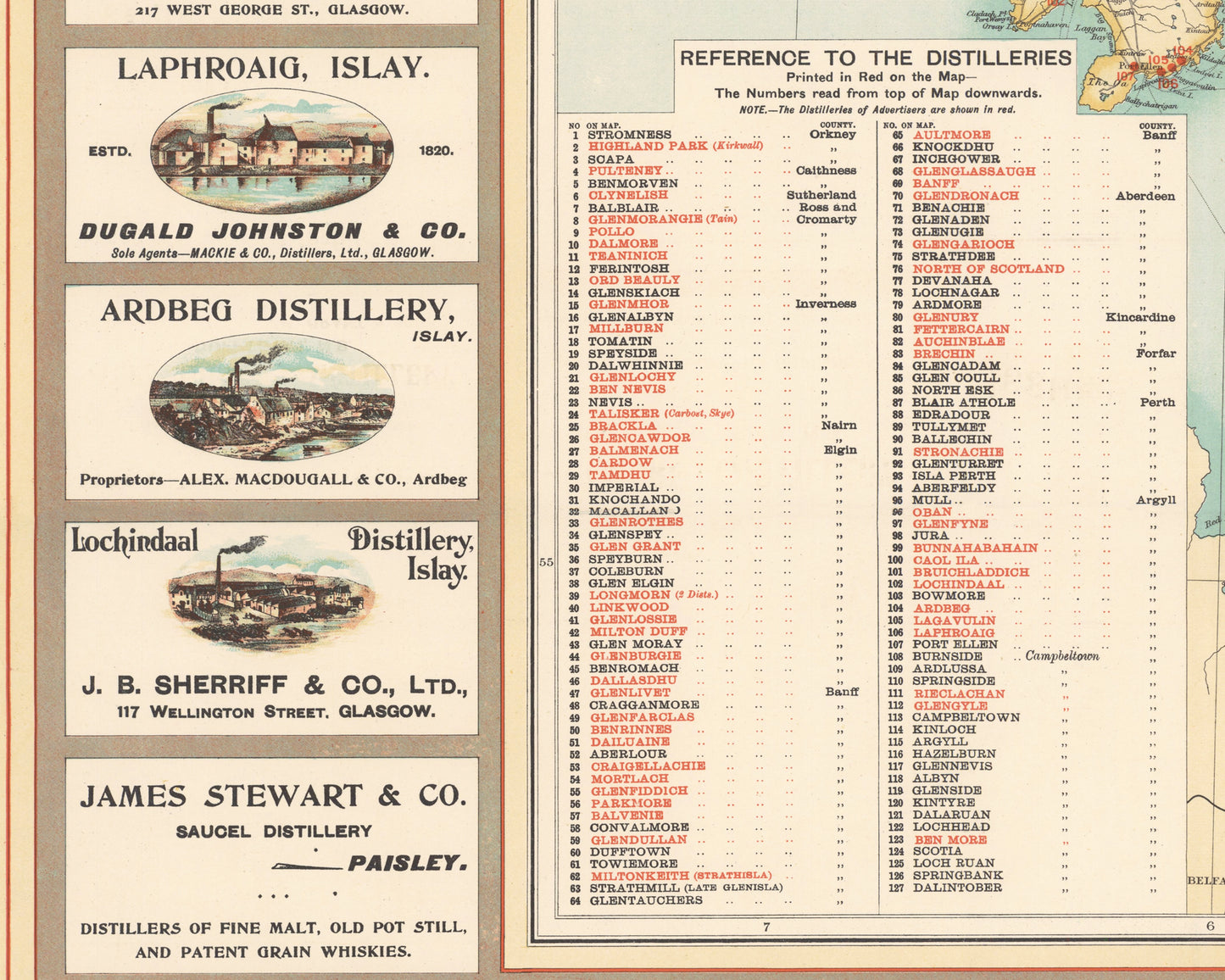 Scotland Distillery Map, names of distilleries