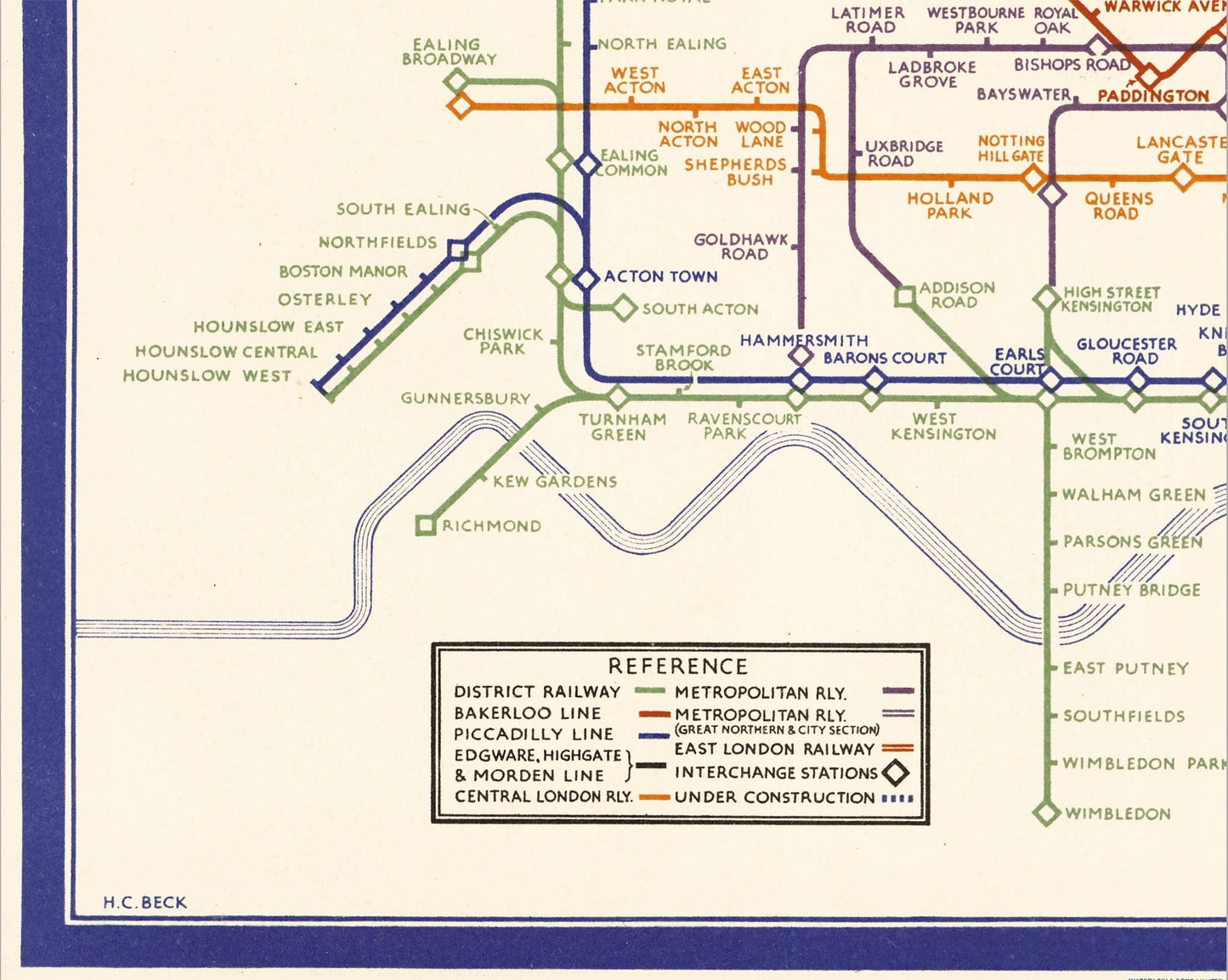 LONDON UNDERGROUND Map Harry Beck 1933 First Edition - London Tube Map