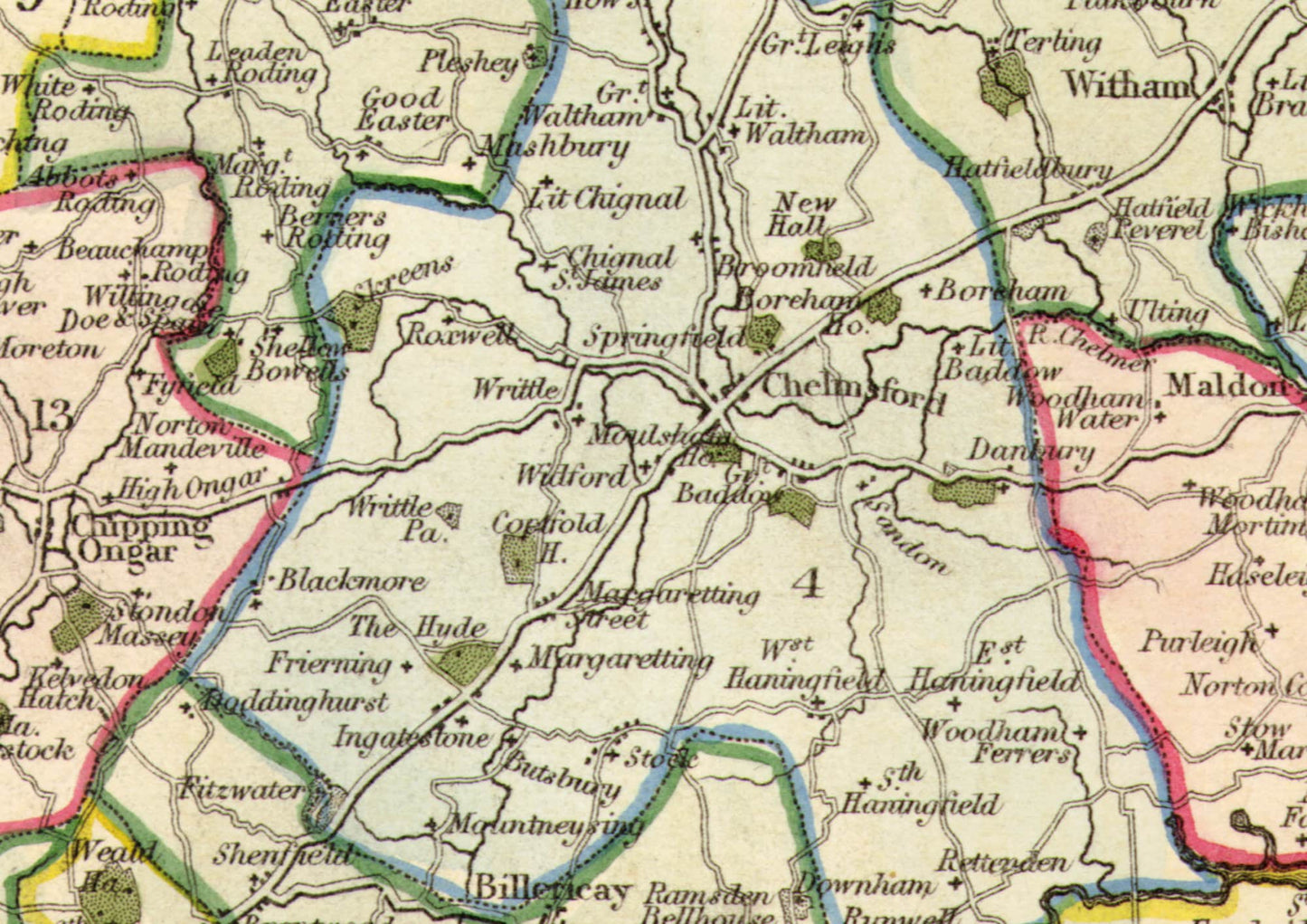 ESSEX 1837 - Reproduction vintage County Map by Thomas Moule