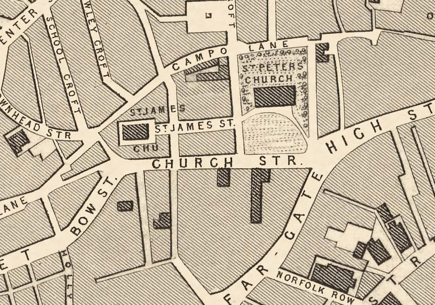 Vintage SHEFFIELD Map 1851 by John Rapkin