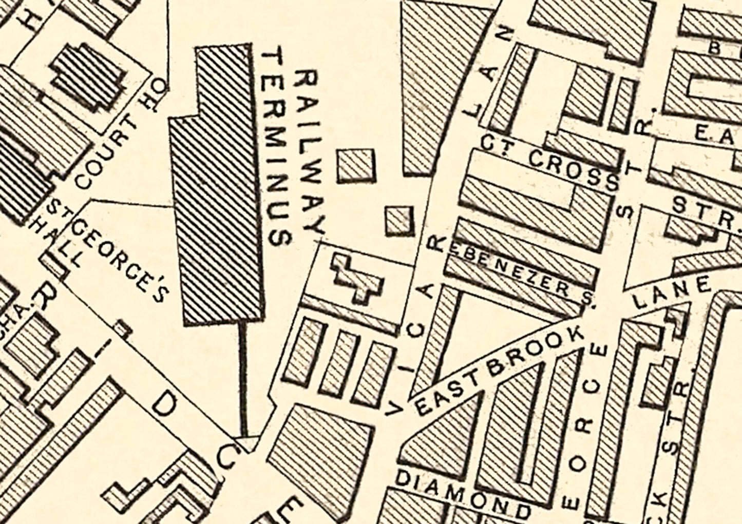 Vintage BRADFORD map c.1851 by John Rapkin, fine reproduction