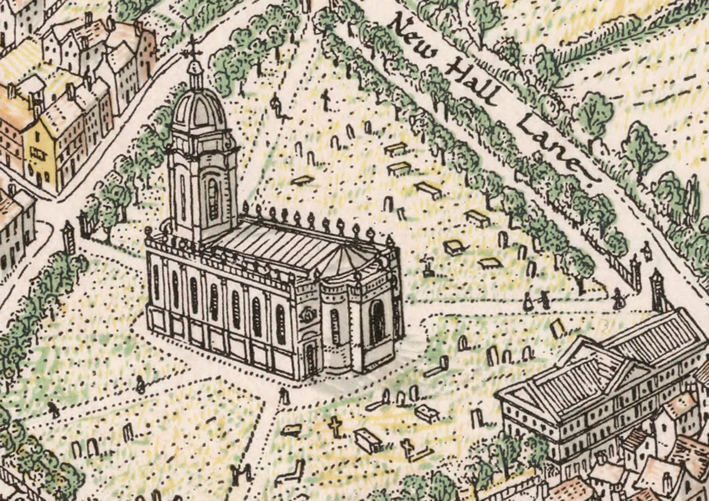 BIRMINGHAM Pictorial Map as imagined 1730, Bernard Sleigh 1923