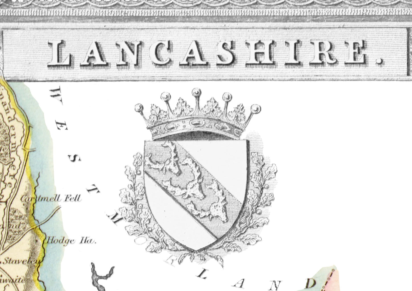 LANCASHIRE 1837 - Reproduction vintage County Map by Thomas Moule