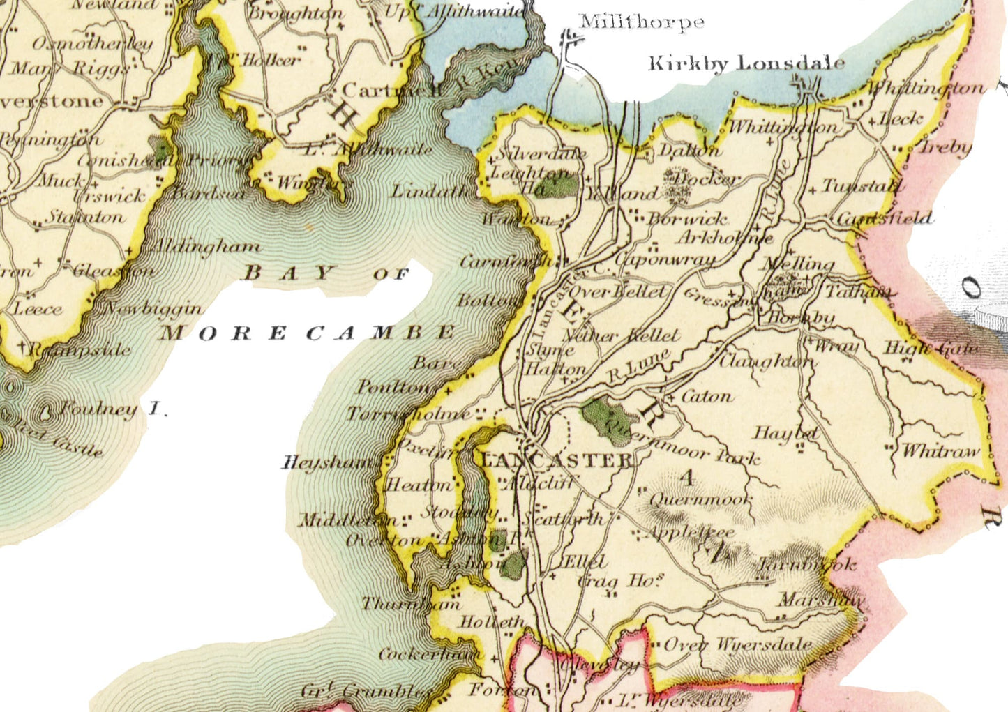 LANCASHIRE 1837 - Reproduction vintage County Map by Thomas Moule