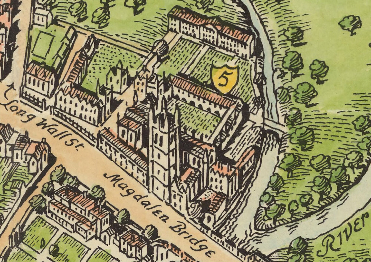 OXFORD Map 1929 - Charming Pictorial map of Oxford by Spencer Hoffman