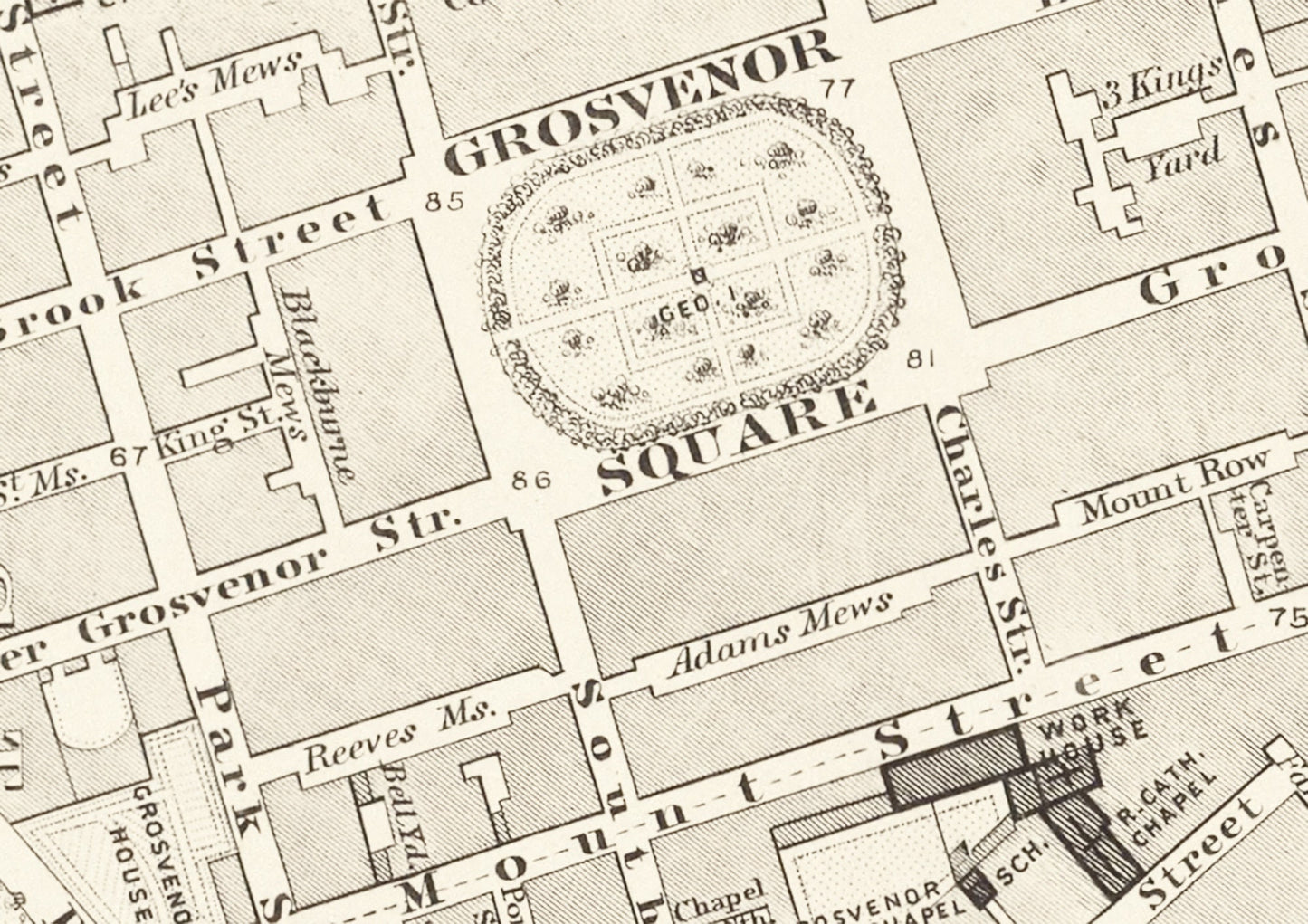 Old LONDON map 1877 Mayfair Westminster Marylebone Hyde Park Sheet 10