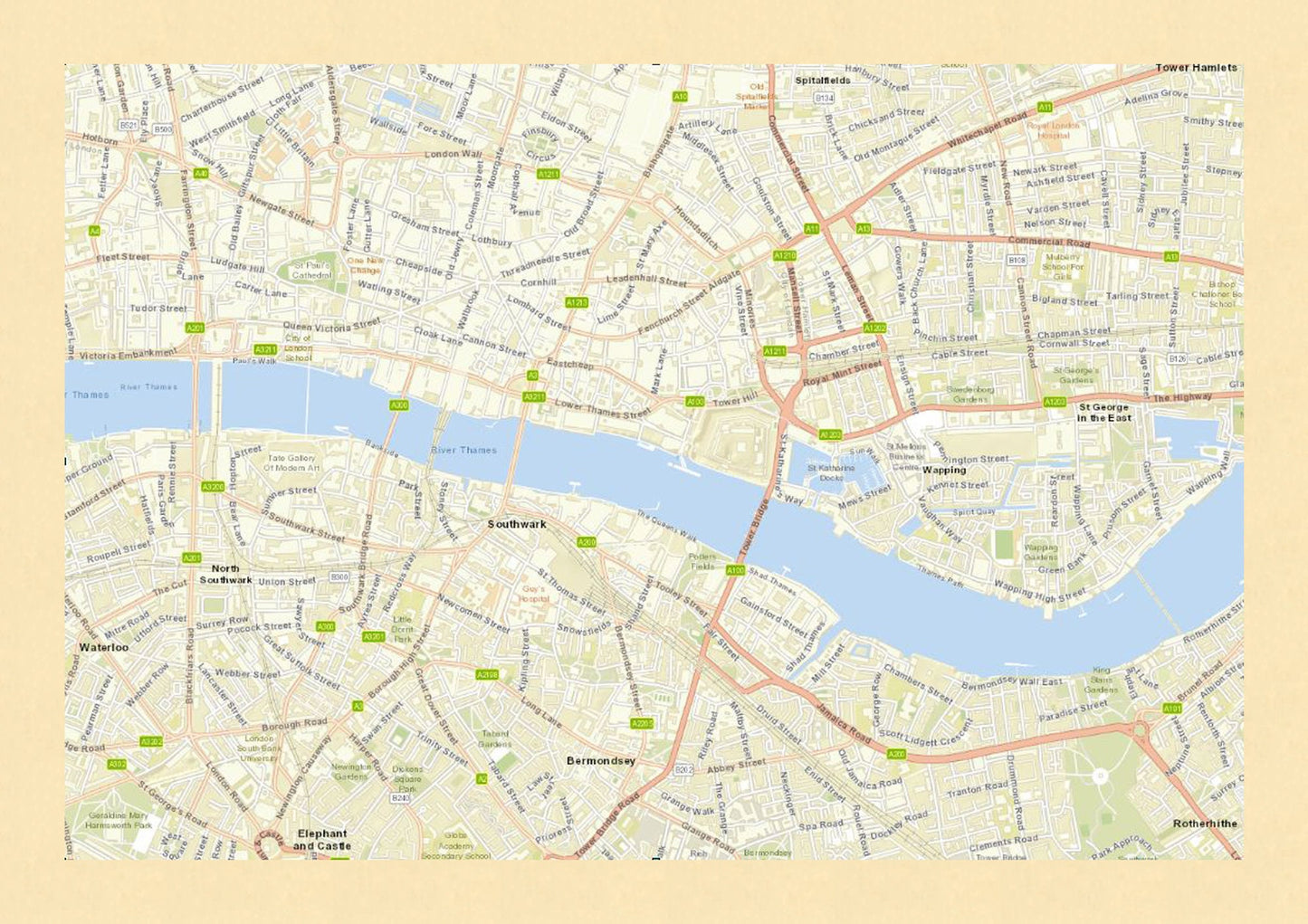 Old LONDON Map 1877 Whitechapel, Spitalfields and Southwark Sheet 11