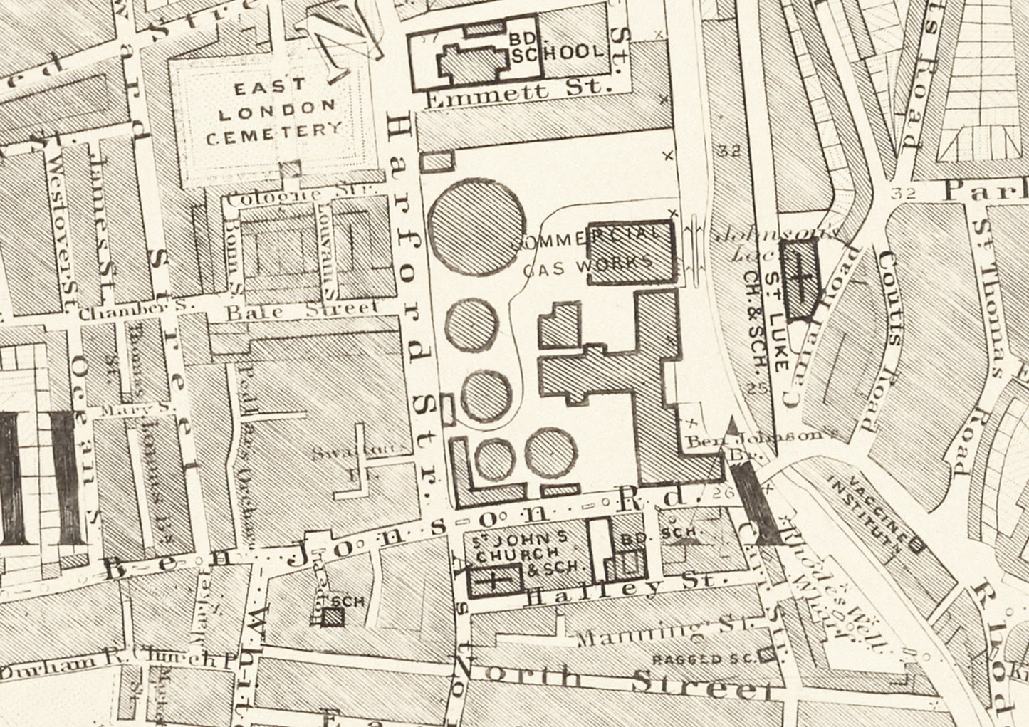 Old LONDON map 1877 Poplar, Limehouse and Canning Town Sheet 12