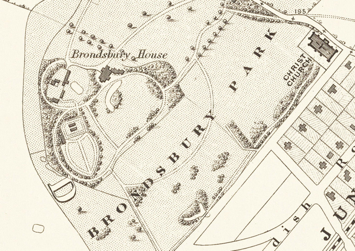 Old LONDON map 1877 Kilburn, St Johns Wood, Kensal Green Sheet 5