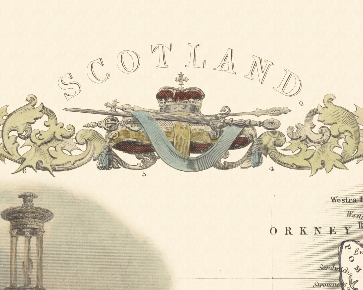 Vintage SCOTLAND Map 1851 by John Tallis and John Rapkin
