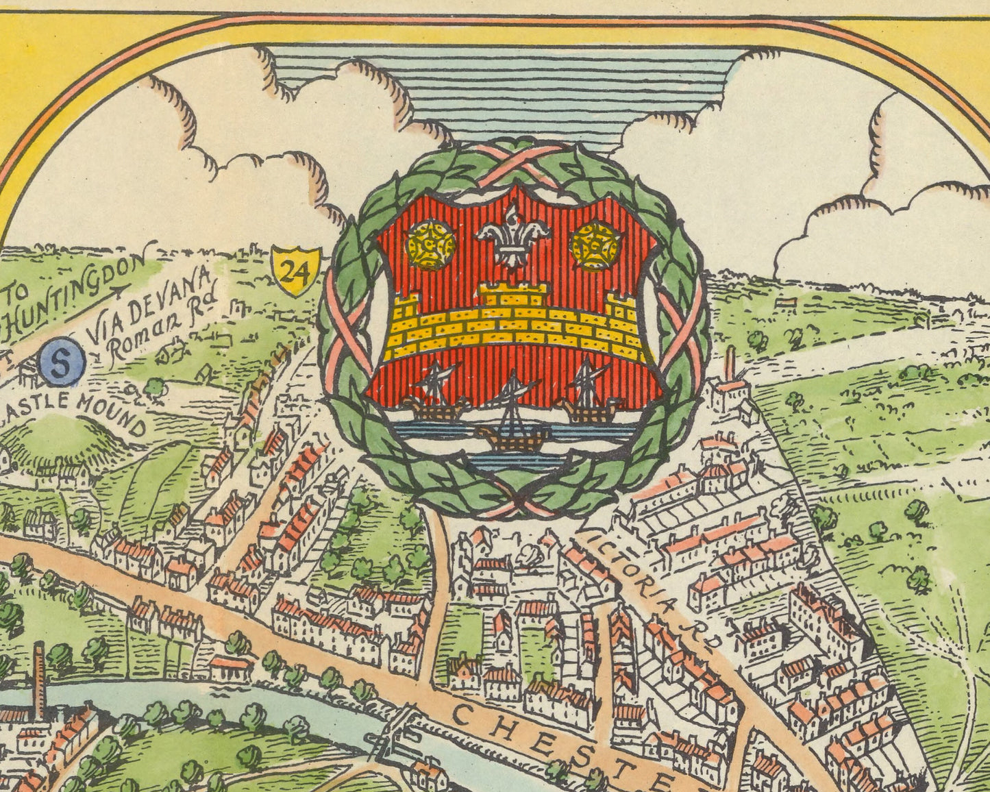 CAMBRIDGE 1930 map - Charming Pictorial map by Spencer Hoffman