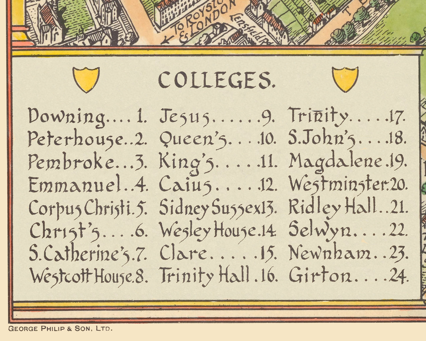CAMBRIDGE 1930 map - Charming Pictorial map by Spencer Hoffman