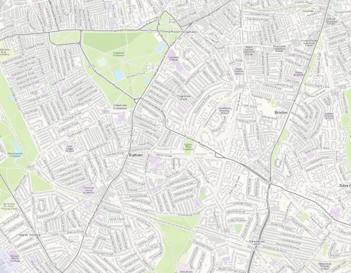 Old LONDON map 1877 Clapham Common, Brixton and Balham Sheet 18