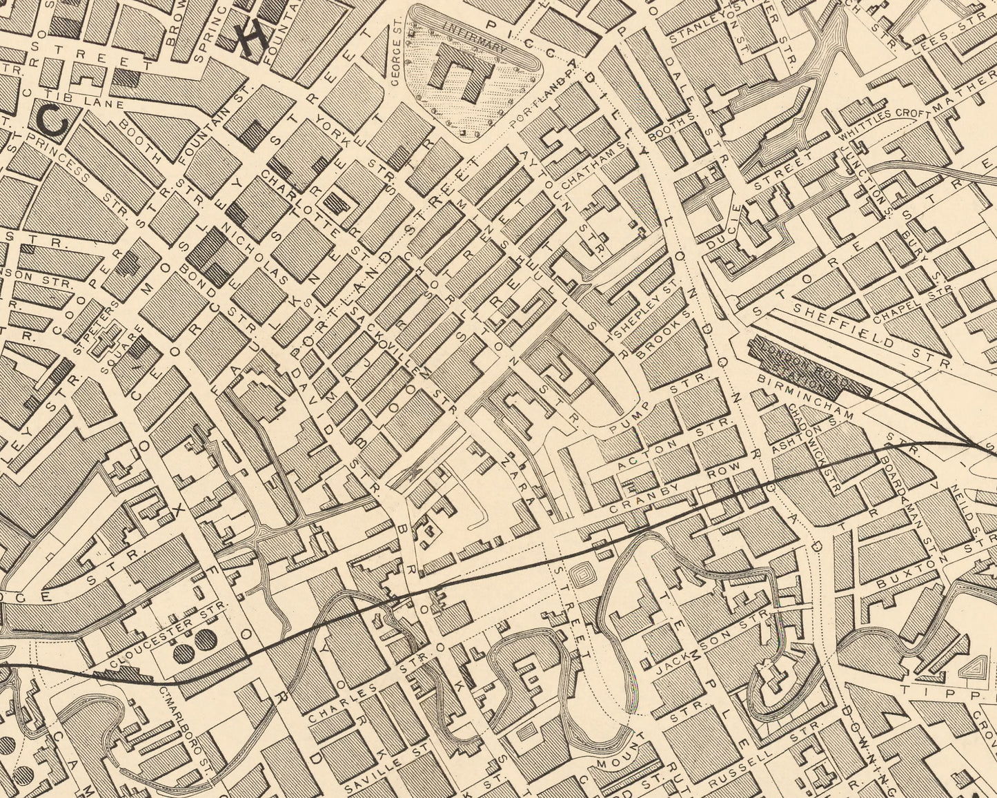 Victorian MANCHESTER and its Envrions map 1851 John Tallis