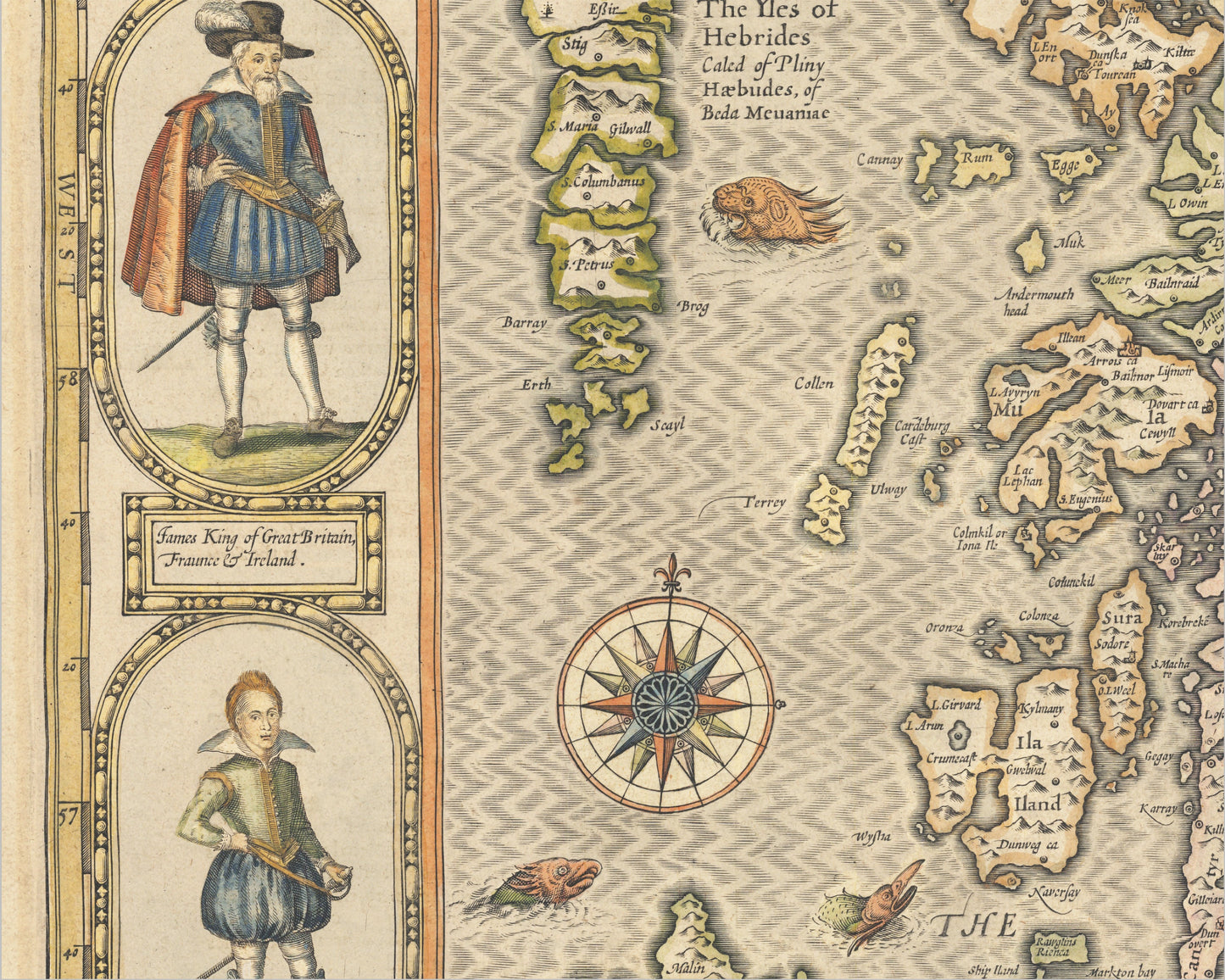 SCOTLAND Map John Speed 1611 Orkneys Shetlands Hebrides Highlands