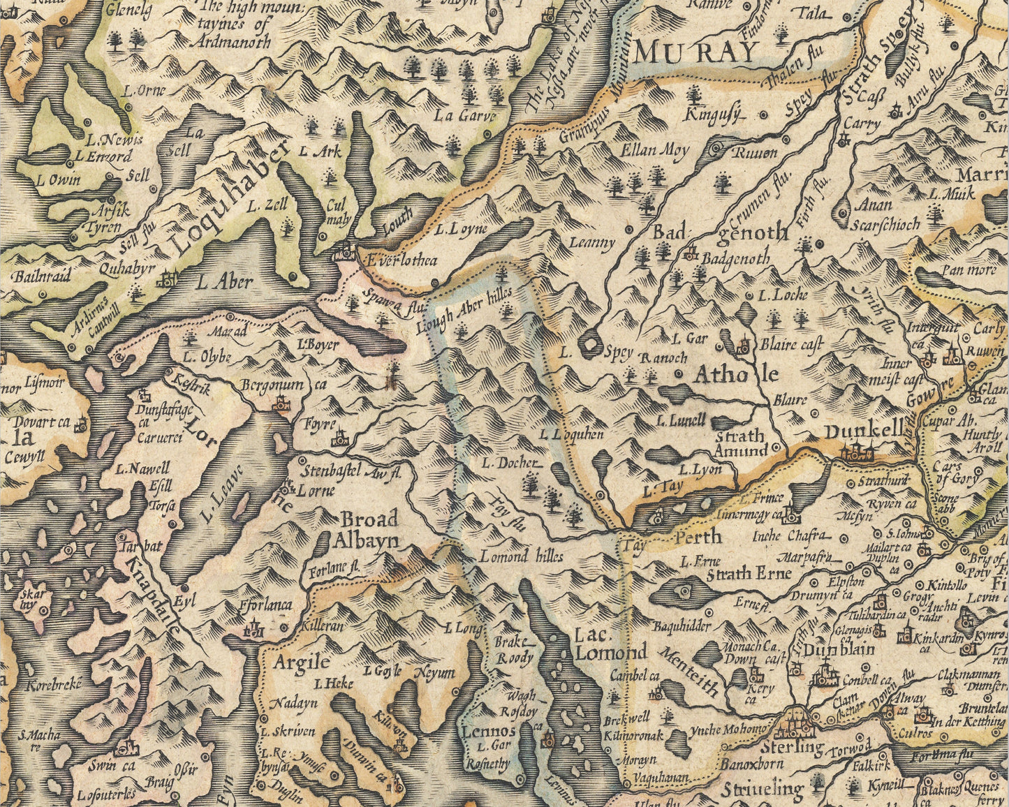 SCOTLAND Map John Speed 1611 Orkneys Shetlands Hebrides Highlands