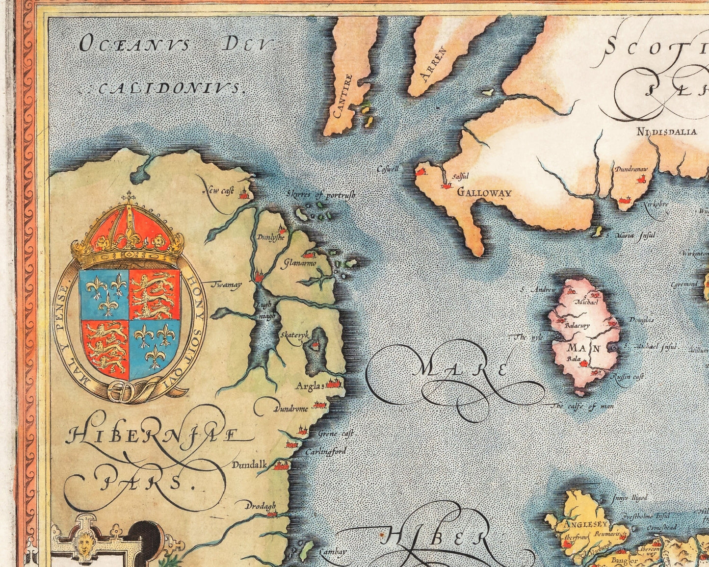 Stunning ENGLAND and WALES map Anglia Regnum by Abraham Ortelius 1603