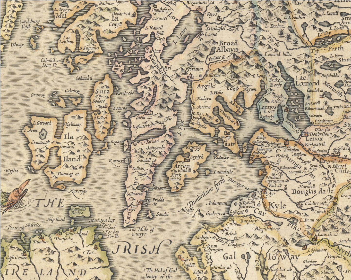 SCOTLAND Map John Speed 1611 Orkneys Shetlands Hebrides Highlands