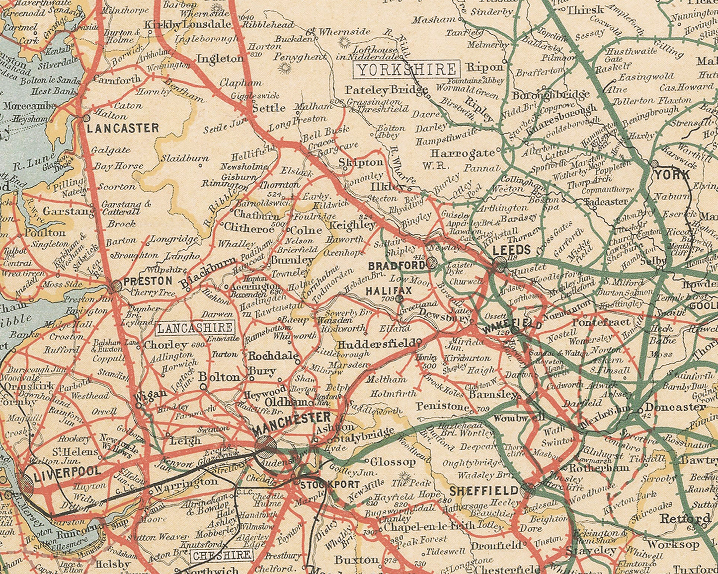 Rare Bartholomew's RAILWAY Map of the British Isles 1927