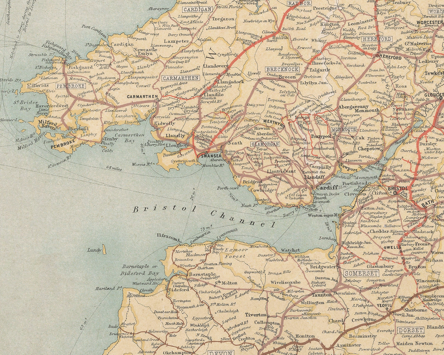 Rare Bartholomew's RAILWAY Map of the British Isles 1927