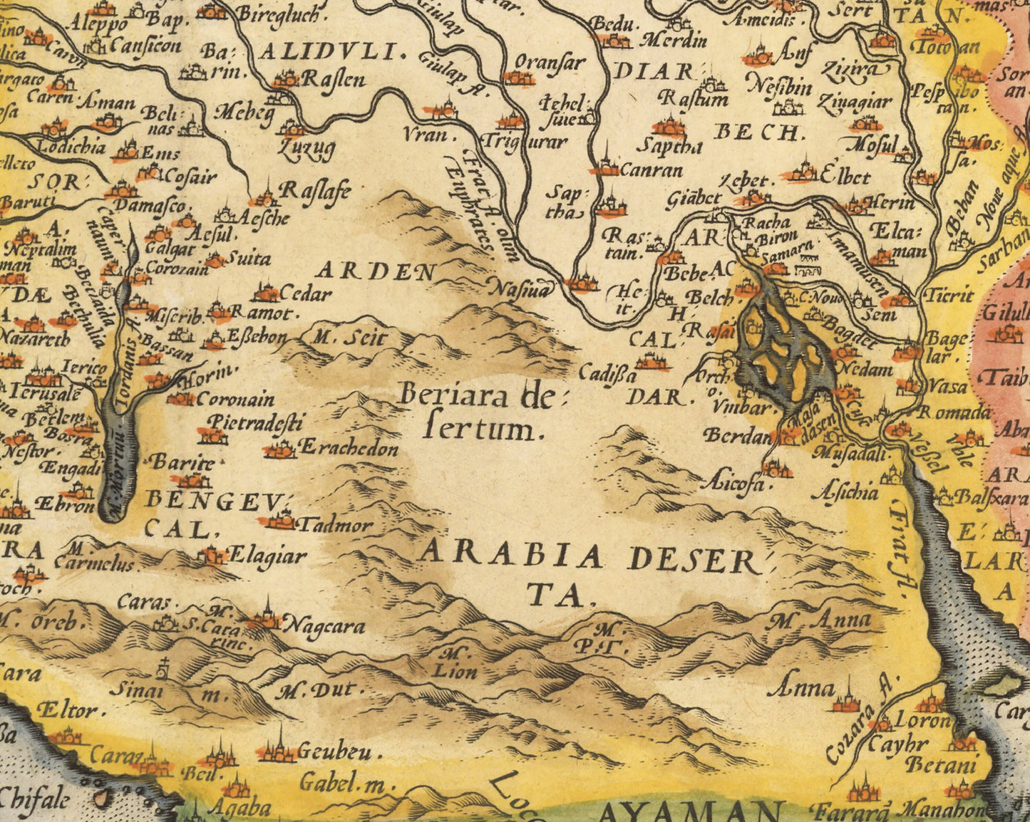 Rare Old TURKISH Empire Map by Abraham Ortelius 1570