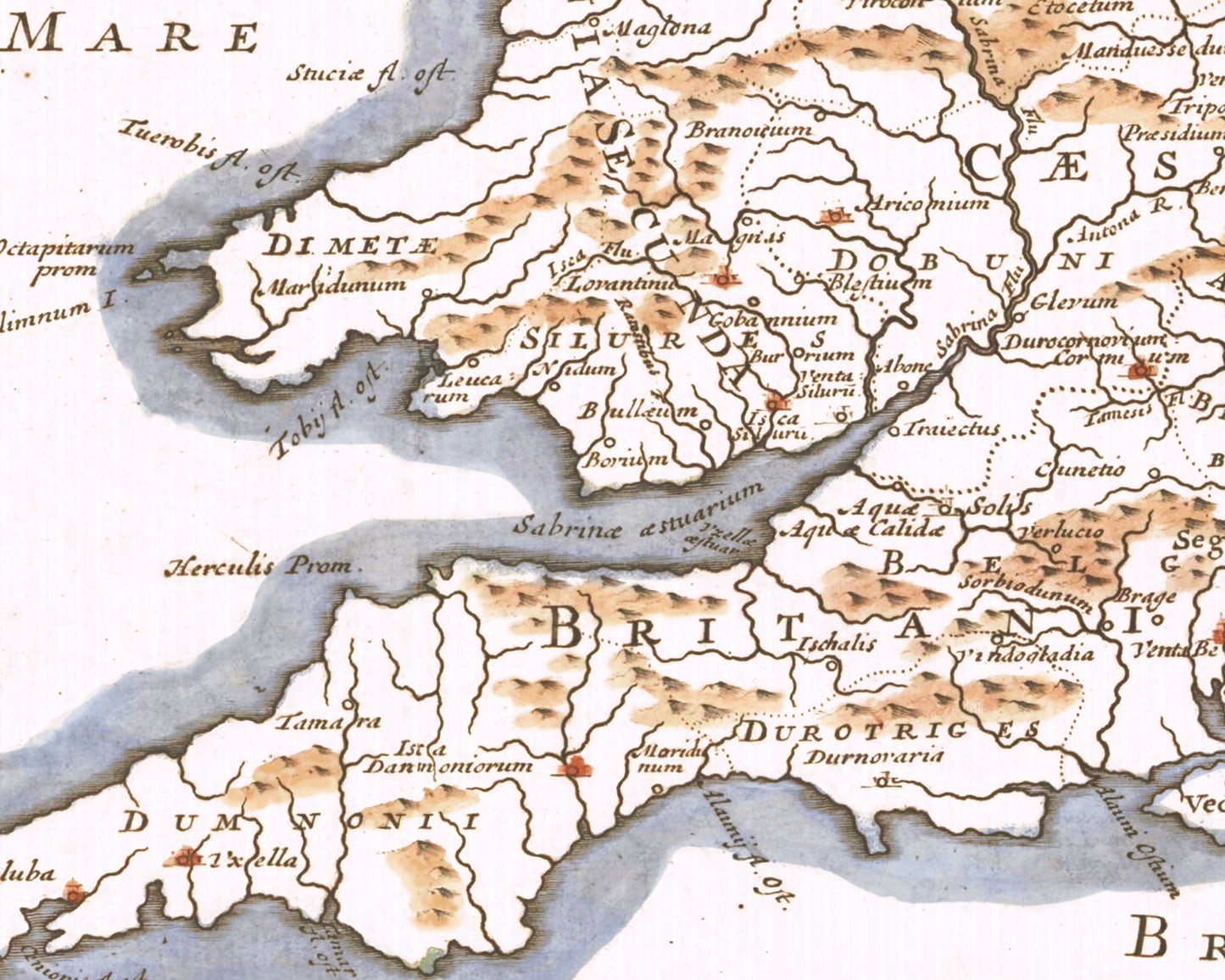 Stunning ROMAN BRITAIN Map Robert Morden 1695 Britannia Romana