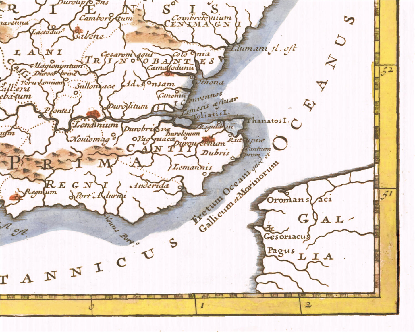 Stunning ROMAN BRITAIN Map Robert Morden 1695 Britannia Romana