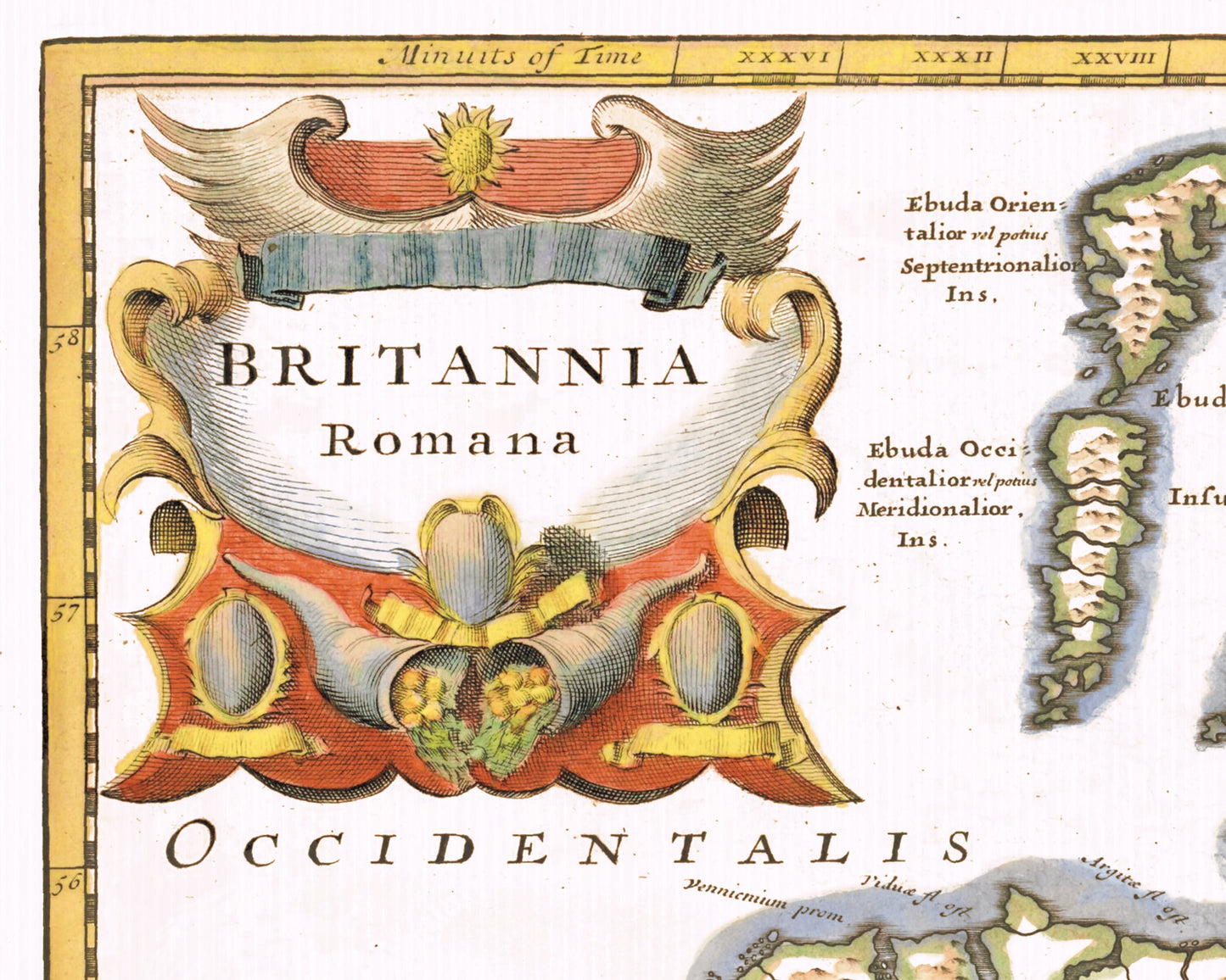 Stunning ROMAN BRITAIN Map Robert Morden 1695 Britannia Romana
