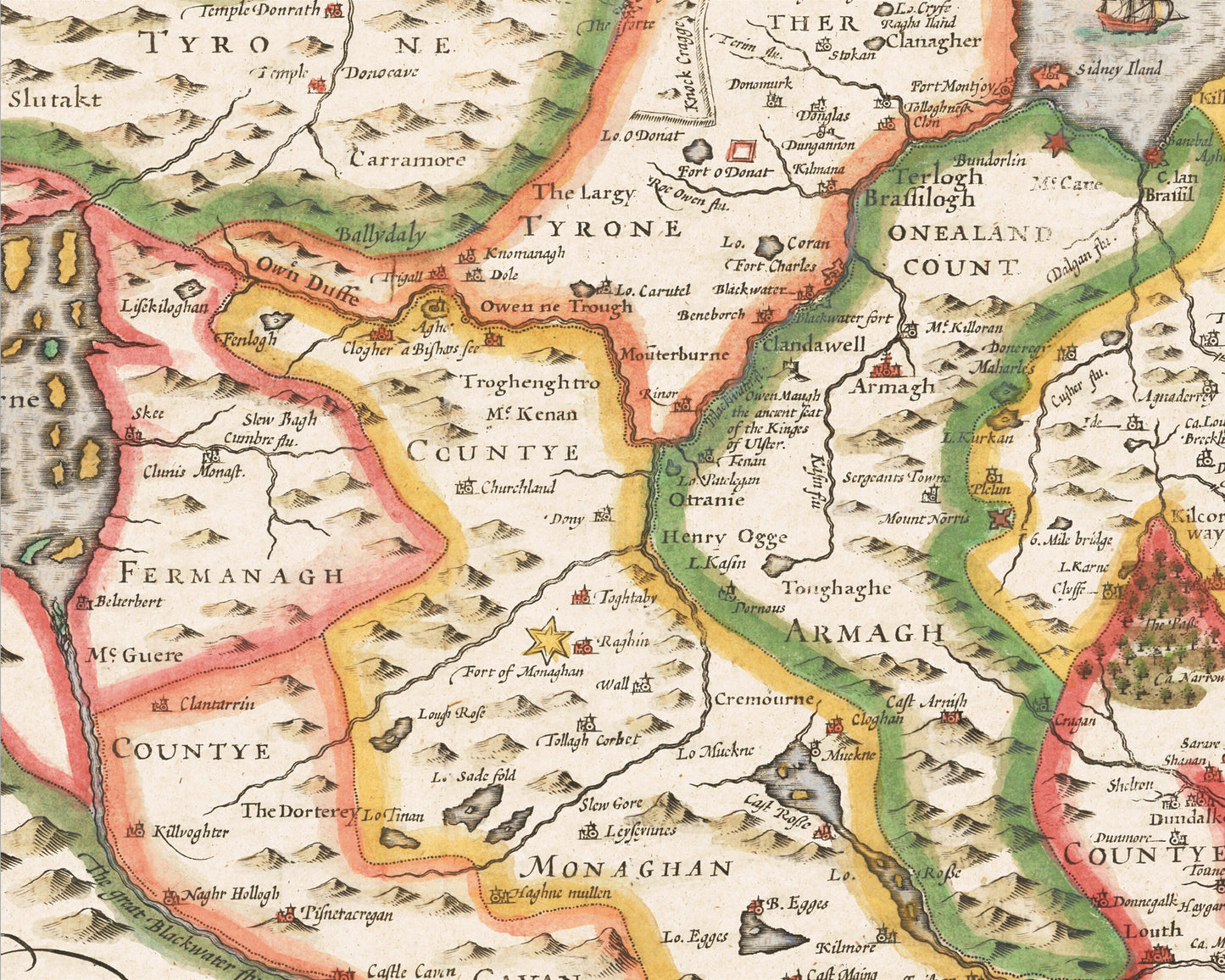 Old ULSTER Map by John Speed 1611 Antrim Armagh Cavan Down Tyrone