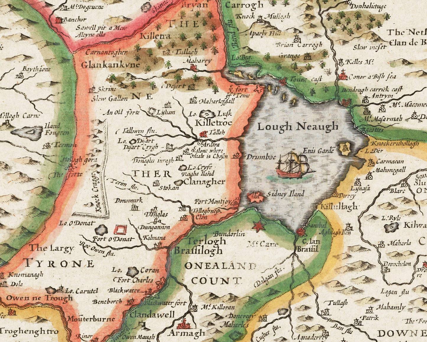 Old ULSTER Map by John Speed 1611 Antrim Armagh Cavan Down Tyrone