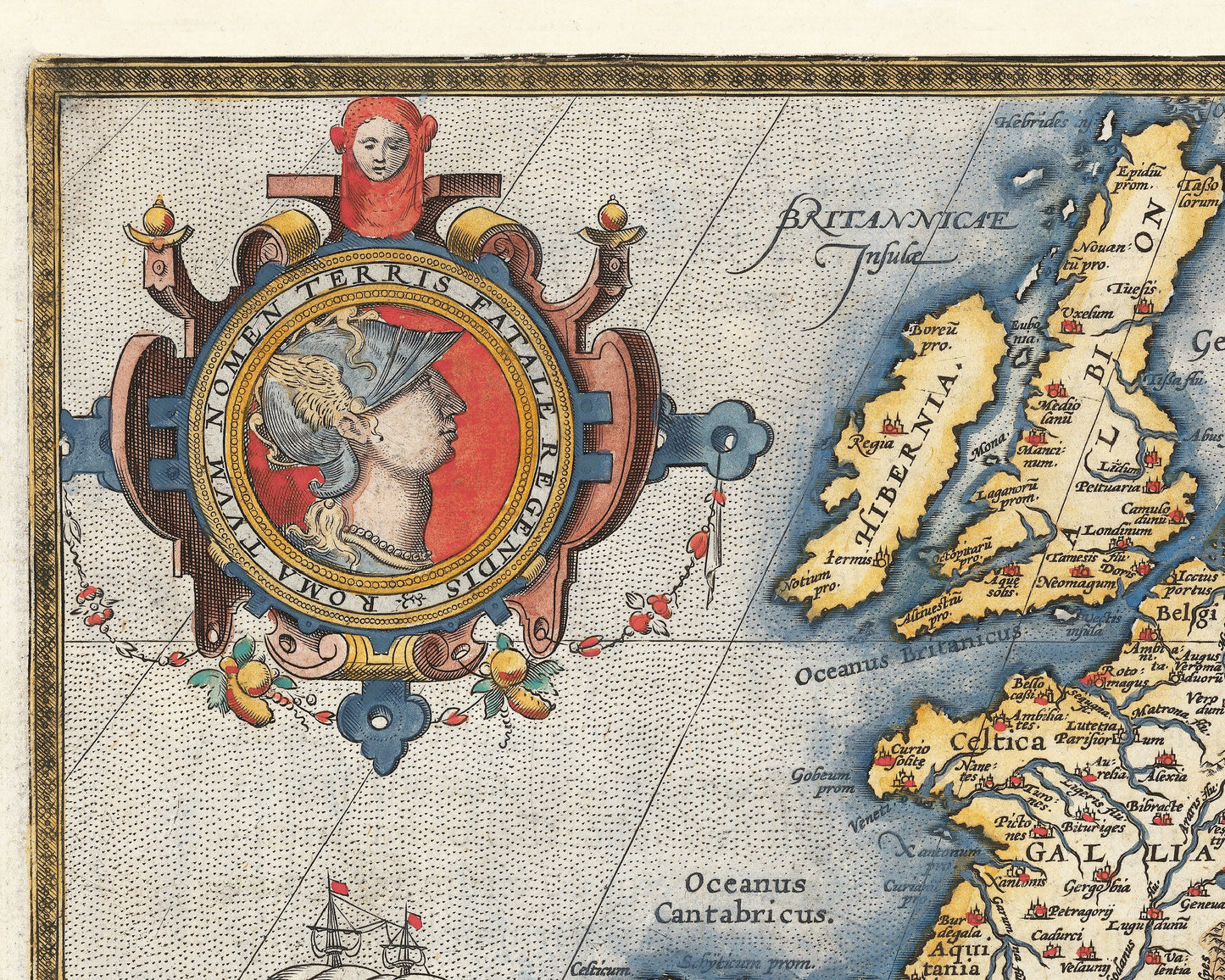 Stunning ROMAN EMPIRE Map by Abraham Ortelius 1603 Romani Imperii Imago
