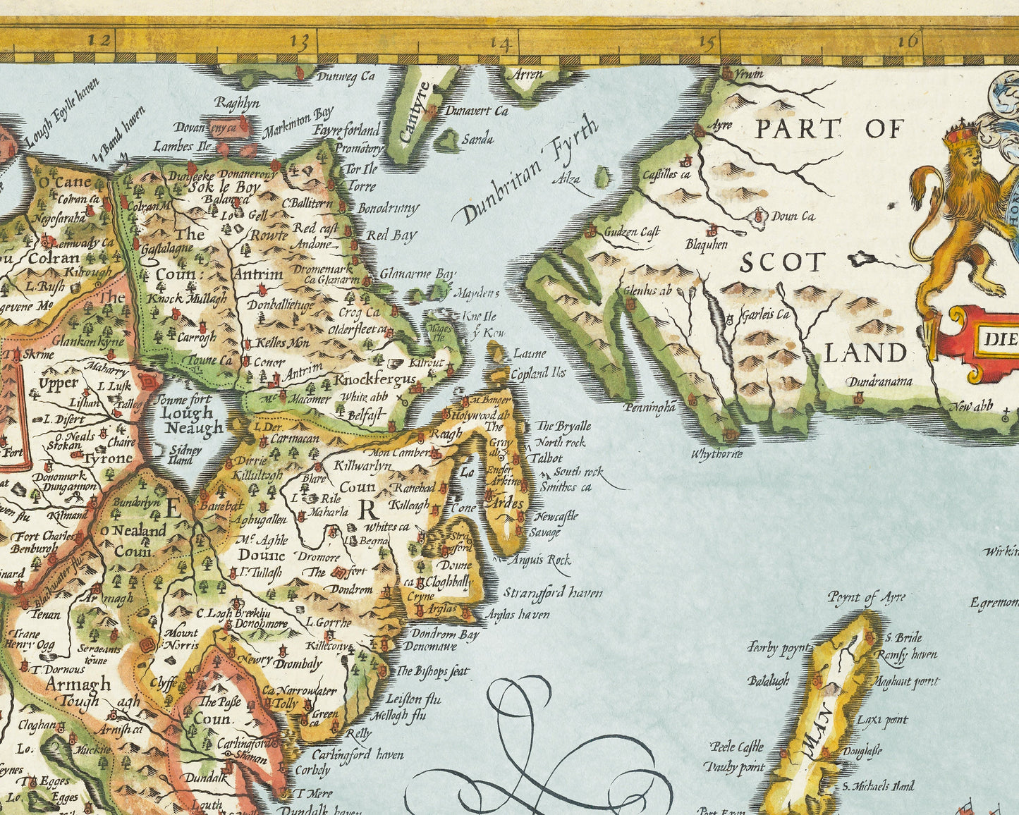Old IRELAND map John Speed 1611 Ulster, Leinster, Munster, Connacht