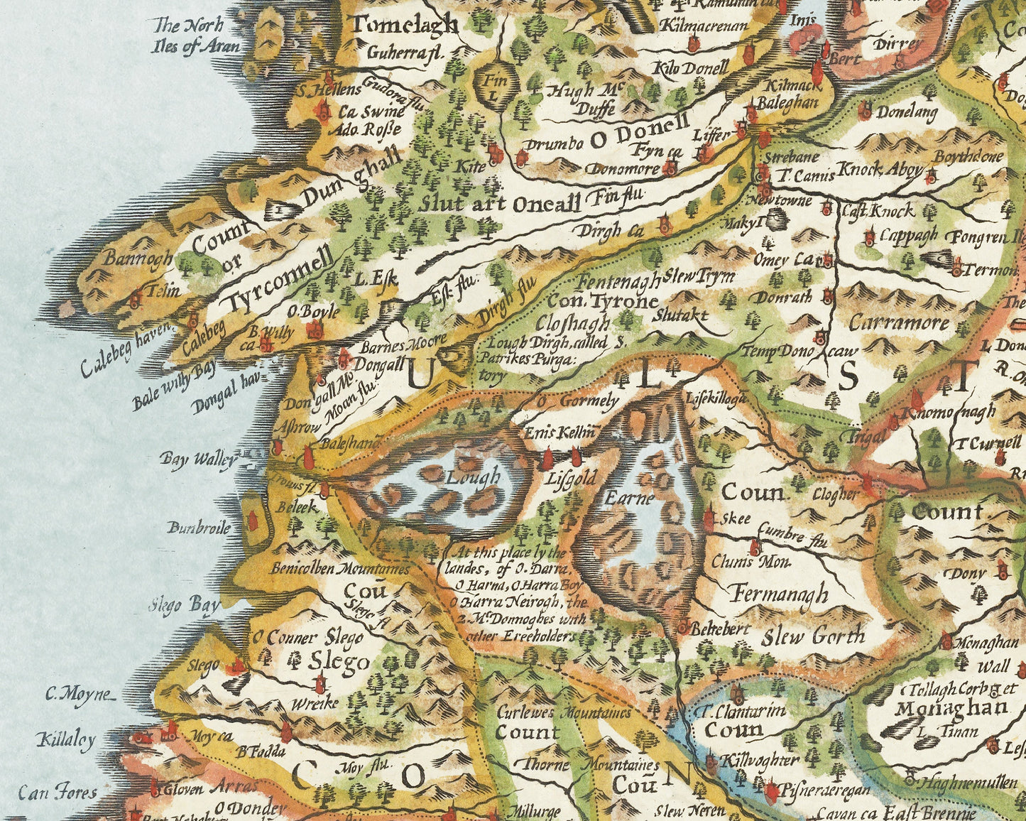 Old IRELAND map John Speed 1611 Ulster, Leinster, Munster, Connacht