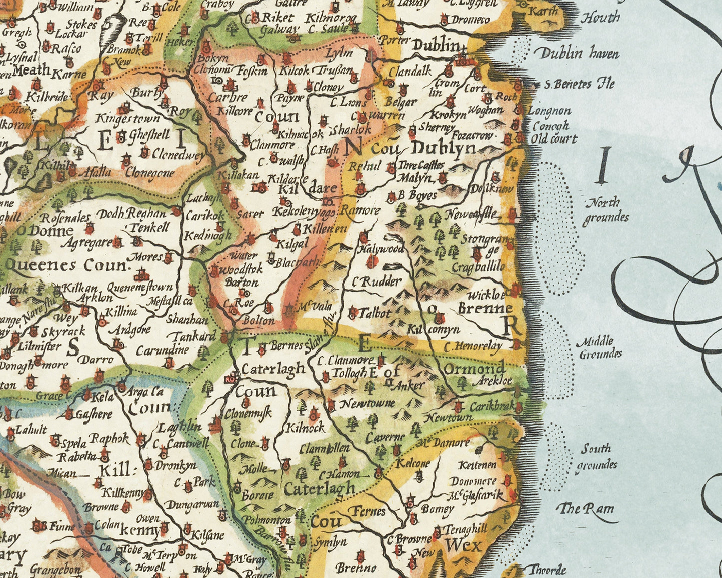 Old IRELAND map John Speed 1611 Ulster, Leinster, Munster, Connacht