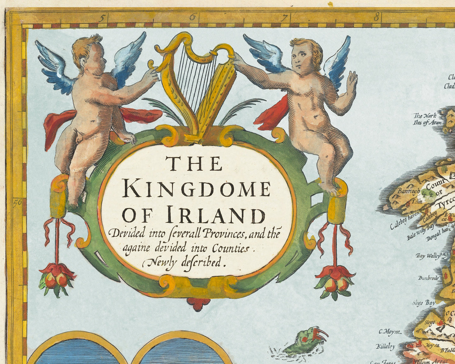 Old IRELAND map John Speed 1611 Ulster, Leinster, Munster, Connacht