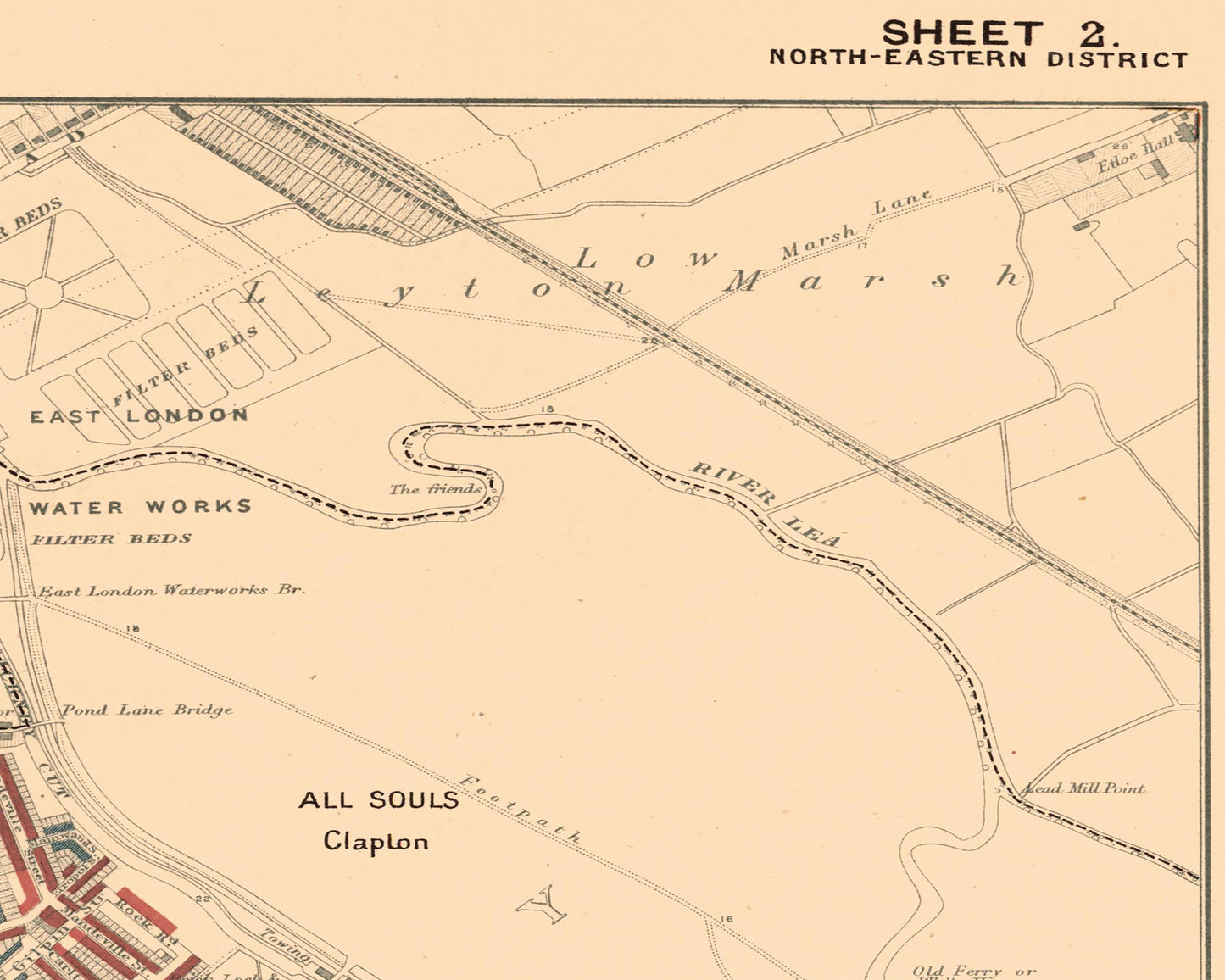 LONDON poverty Map Hackney London Fields Clapton 1898 Charles BOOTH