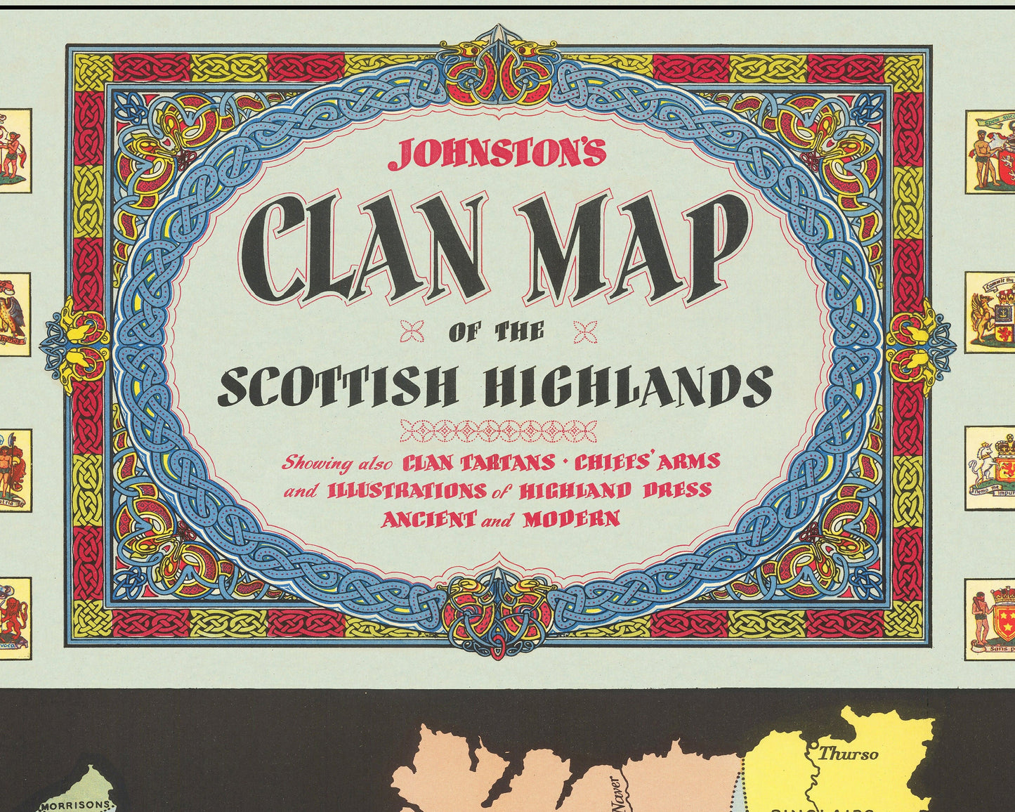 SCOTTISH Clans and TARTANS map by Johnston Highland Dress