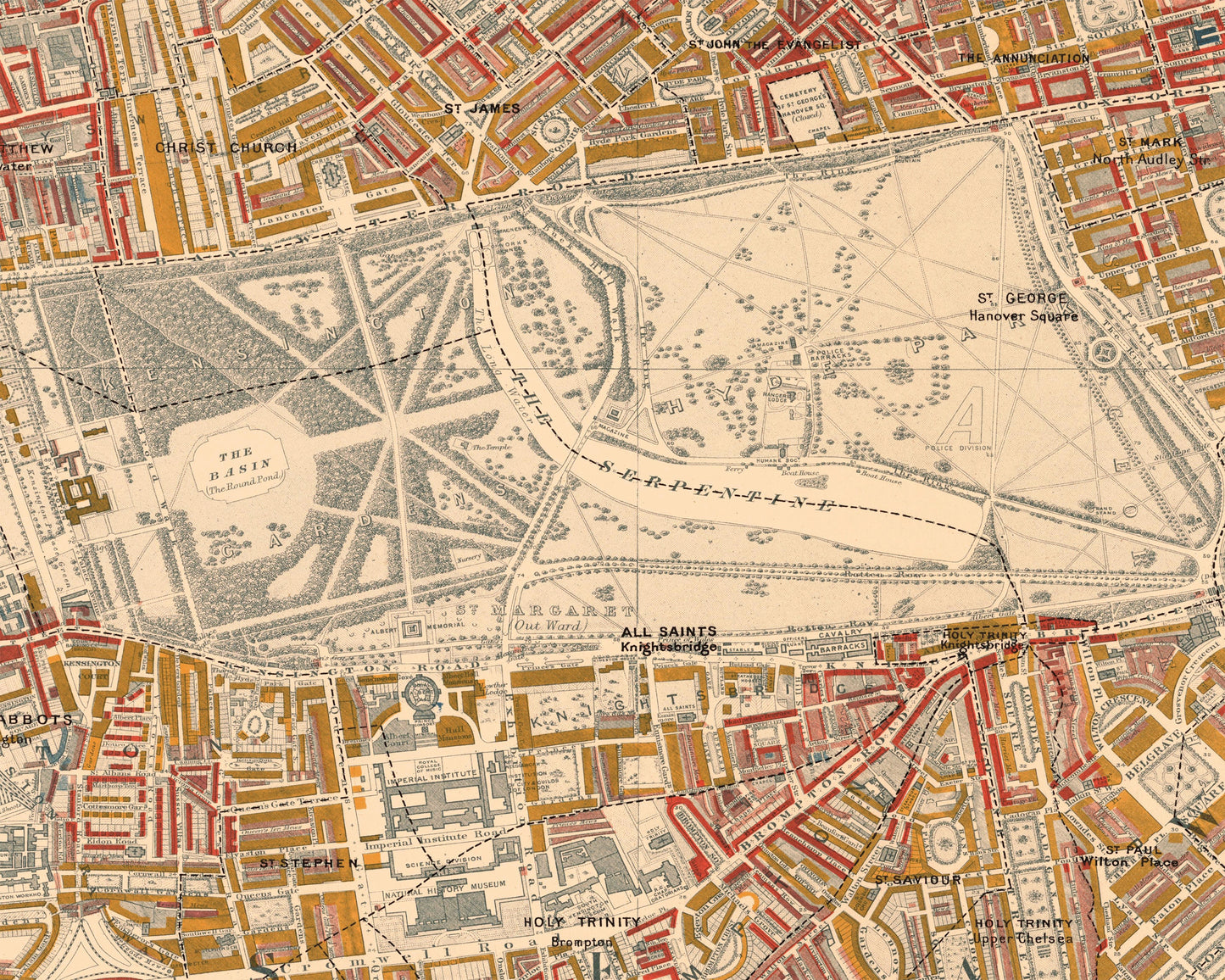 LONDON poverty Map Westminster Kensington Mayfair 1898 Charles BOOTH