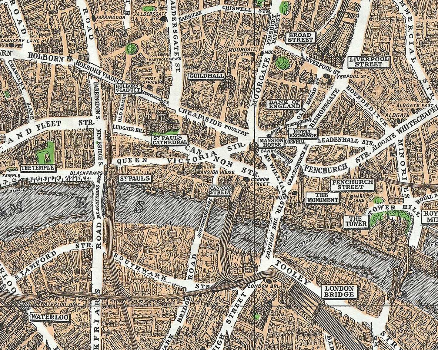 Wonderful PICTORIAL plan of LONDON 1933 - inset cinema and theatre maps