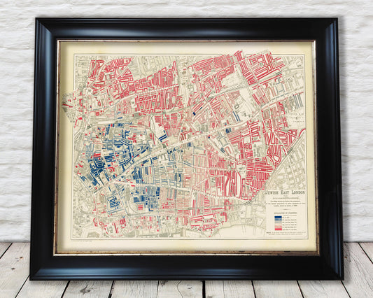 JEWISH East London Map 1899 Whitechapel George Arkell