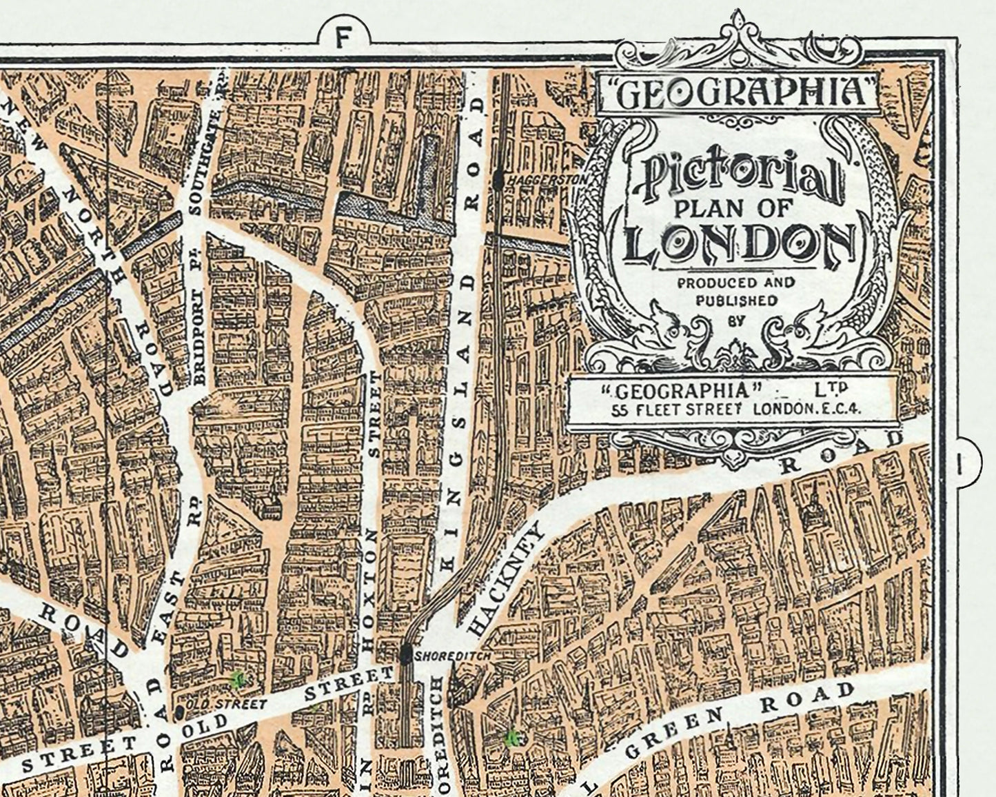 Wonderful PICTORIAL plan of LONDON 1933 - inset cinema and theatre maps