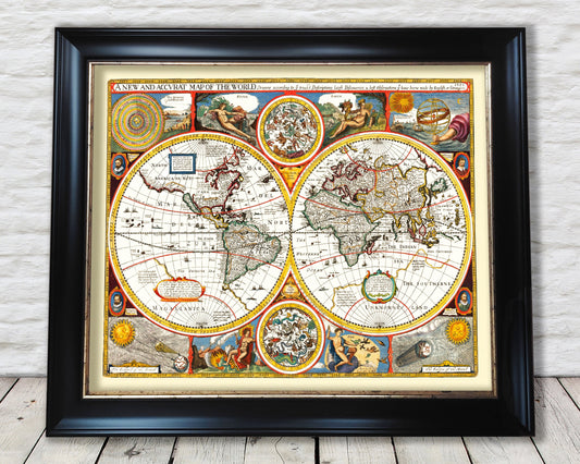 Stunning New and Accurate Map of the WORLD by John Speed 1651