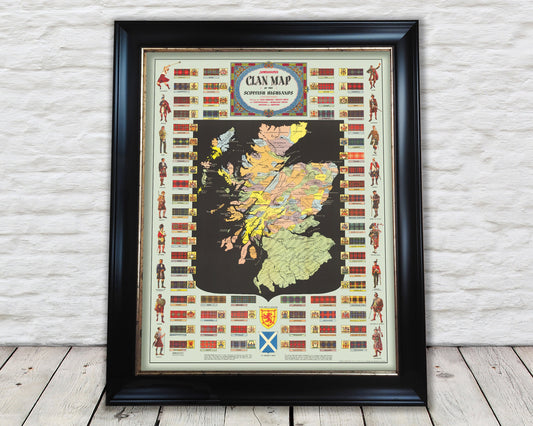 SCOTTISH Clans and TARTANS map by Johnston Highland Dress