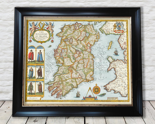 Old IRELAND map John Speed 1611 Ulster, Leinster, Munster, Connacht