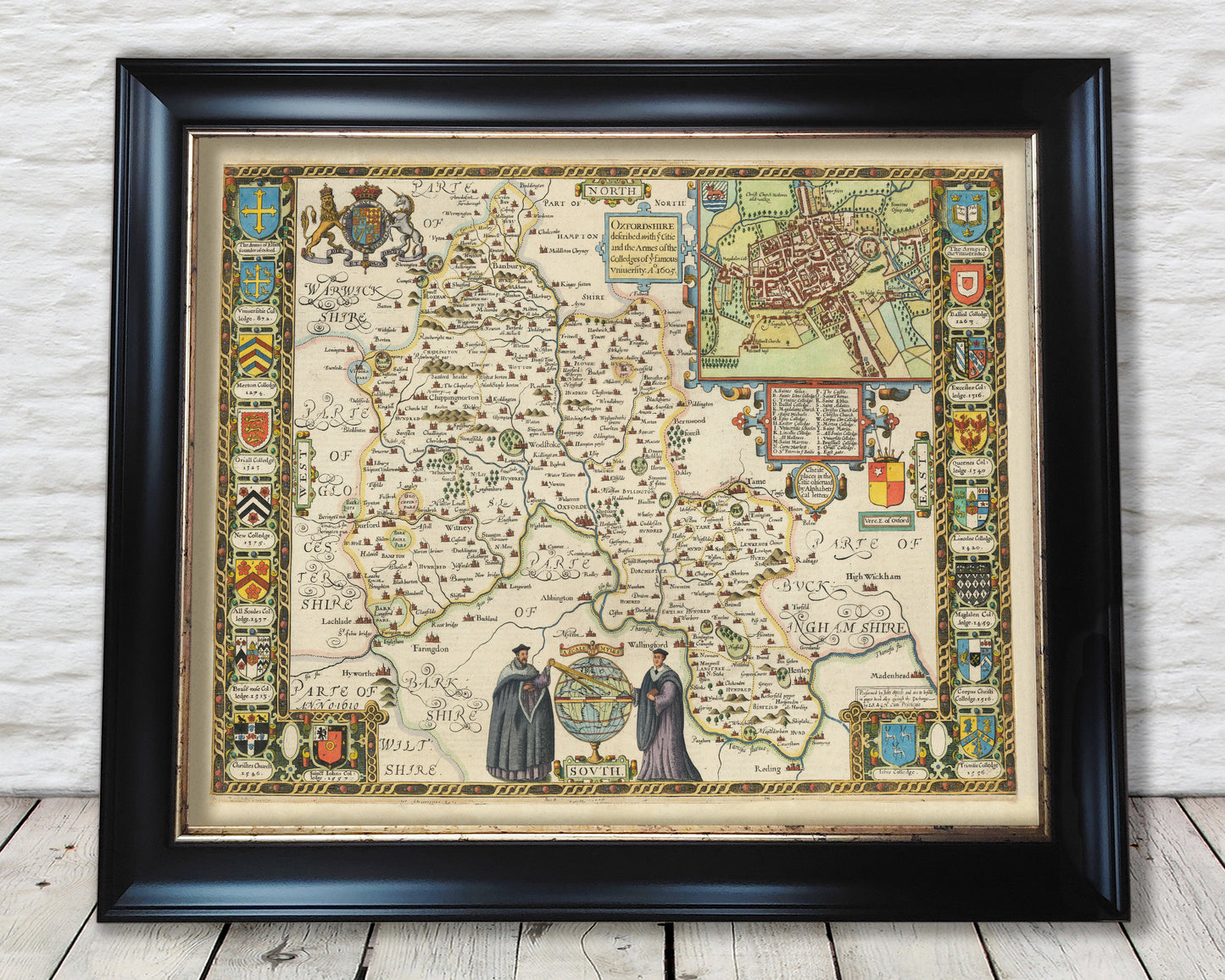 OXFORDSHIRE Old Map John Speed 1611 Oxford Banbury Abingdon Bicester