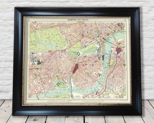 PIMLICO Brompton Belgravia Westminster Map 1921 Sheet 34/35