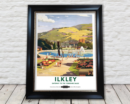 British Railways ILKLEY Gateway to the Dales by Frank Sherwin 1957