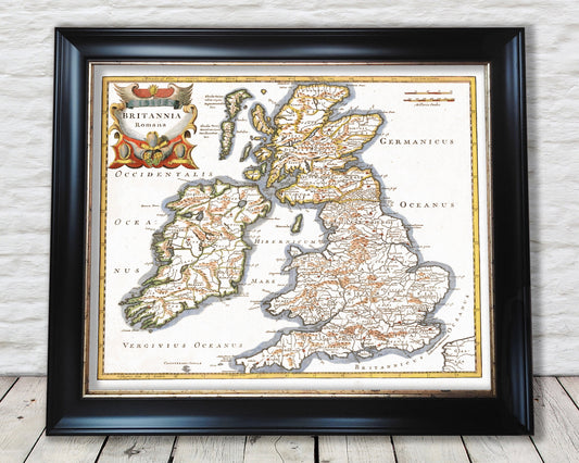 Stunning ROMAN BRITAIN Map Robert Morden 1695 Britannia Romana